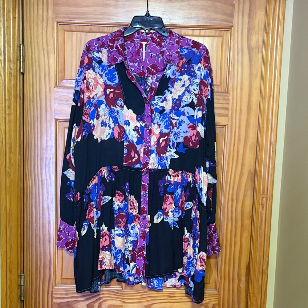 Free People mixed floral tunic/mini dress